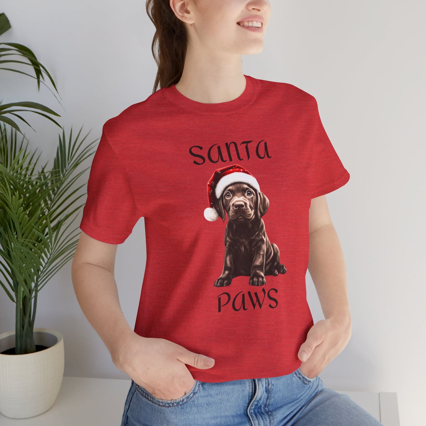 Santa Paws - Chocolate Lab - Christmas T-shirt