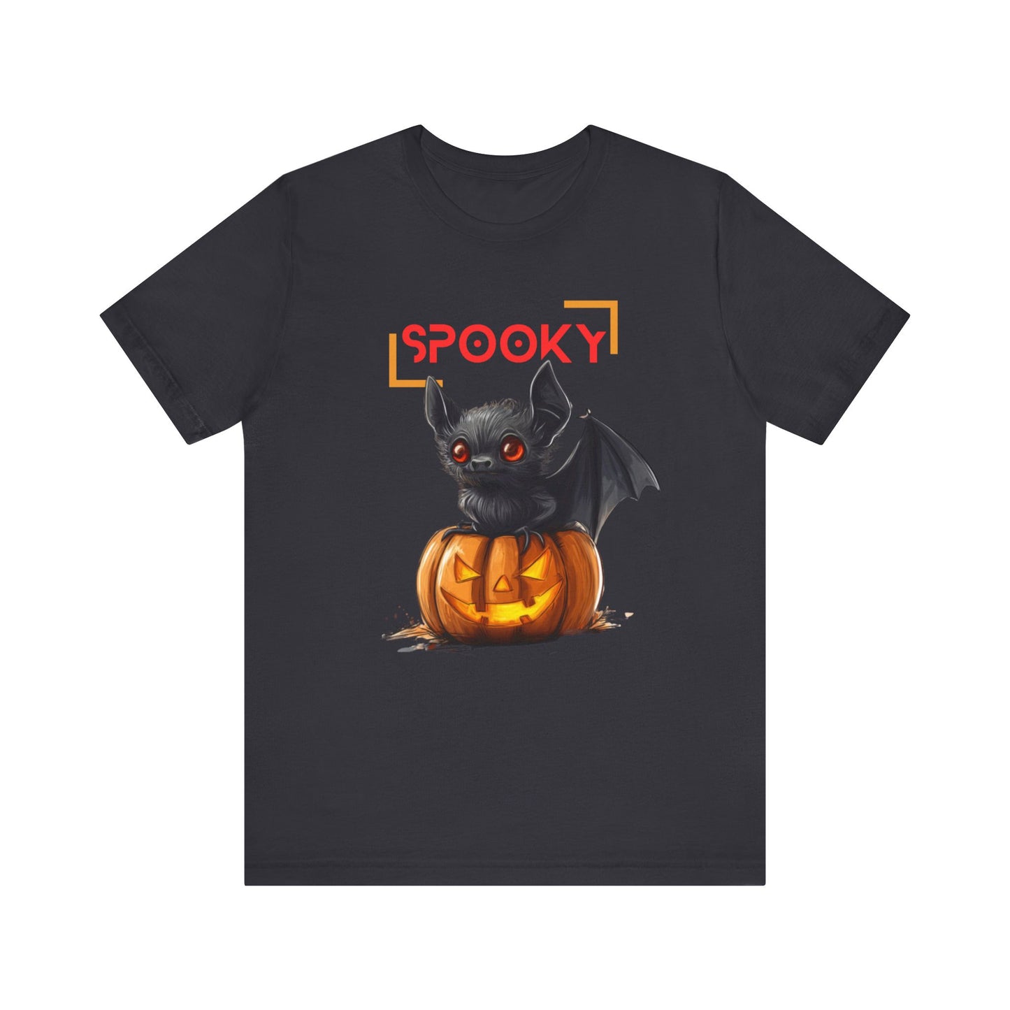 Look Fangtastic in this Spooky Bat and Pumpkin Halloween T-shirt!