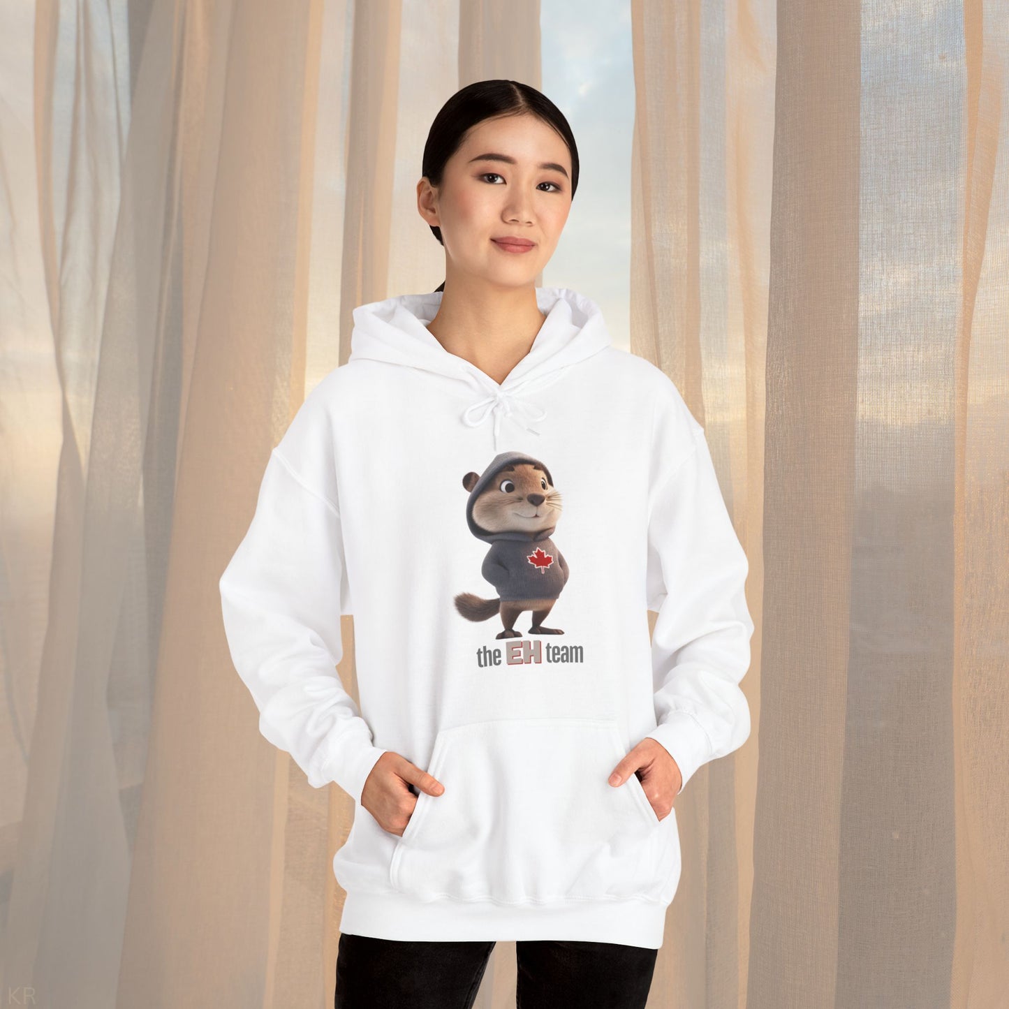 Hooded Sweatshirt - The 'Eh' Team Funny Canadian Beaver Design