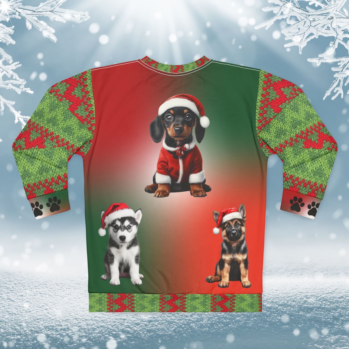 Santa Paws - All Over Print - Ugly Christmas Sweater