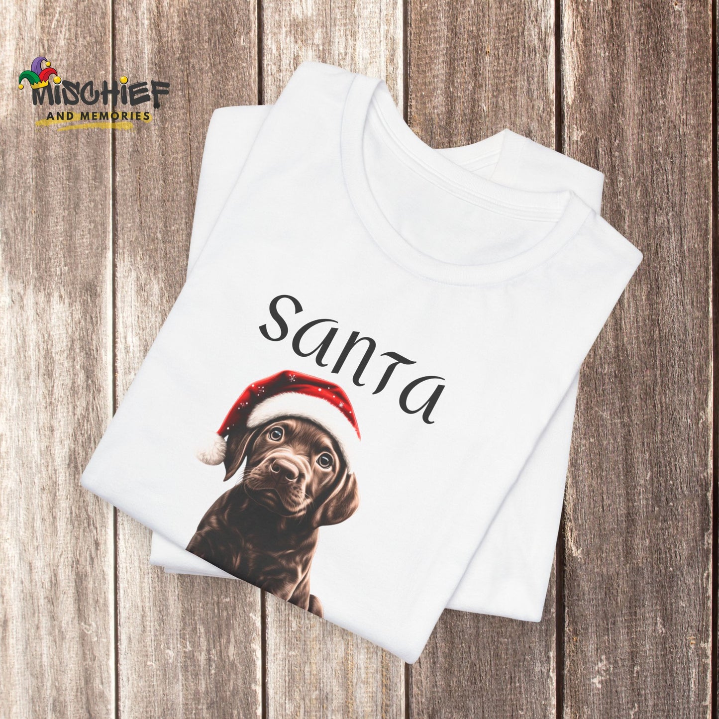 Santa Paws - Chocolate Lab - Christmas T-shirt