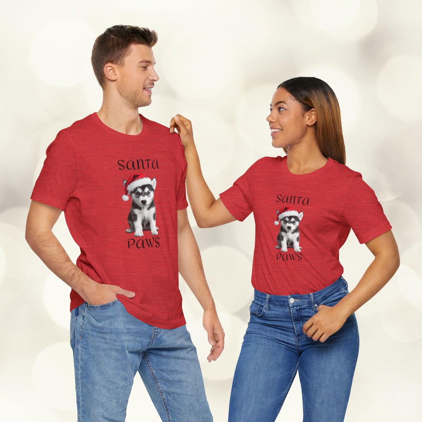 Santa Paws - Husky - Christmas T-shirt