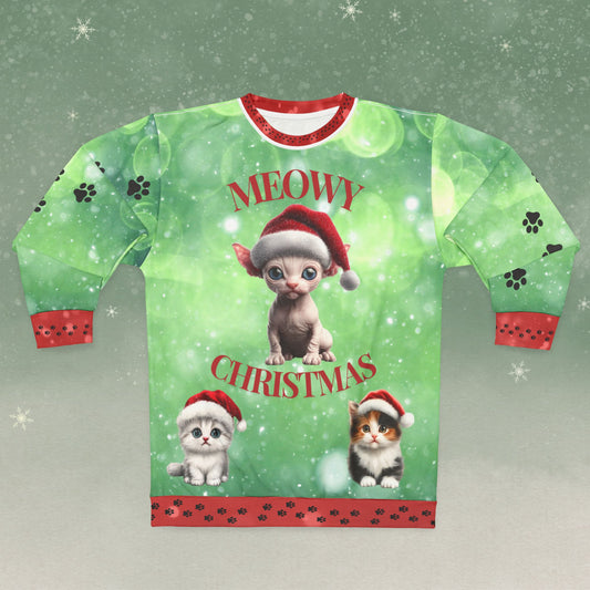 Meowy Christmas - All Over Print - Ugly Christmas Sweater