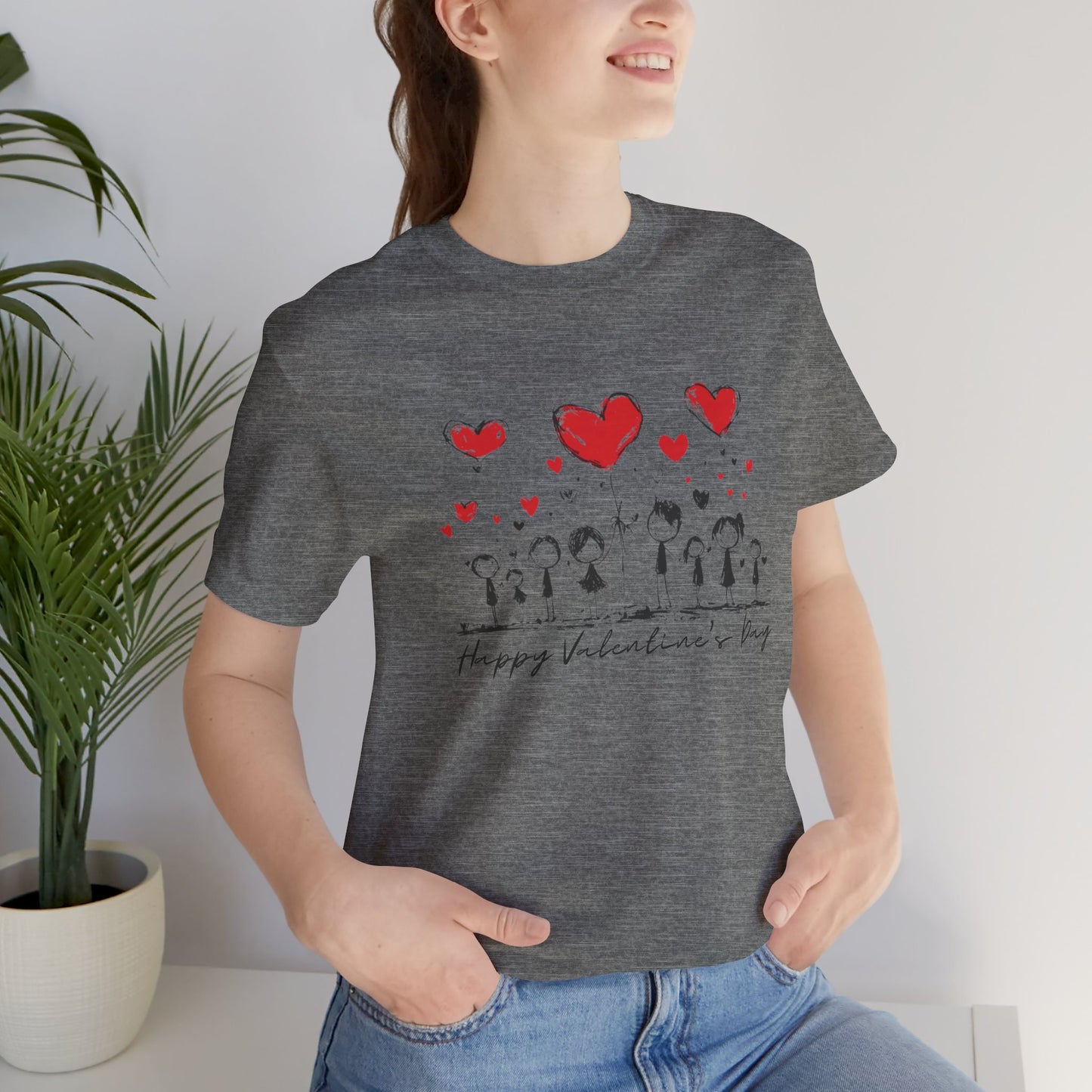 Happy Valentine's Day Sketch Design T-Shirt