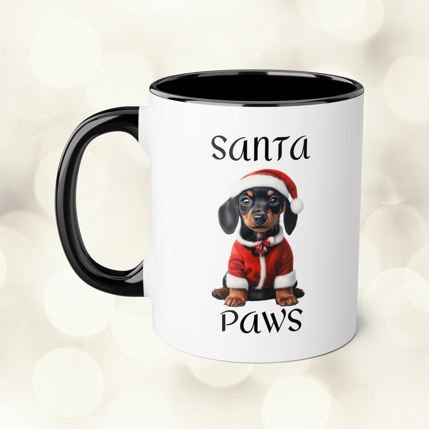 Christmas Santa Paws Mugs - Dachshund