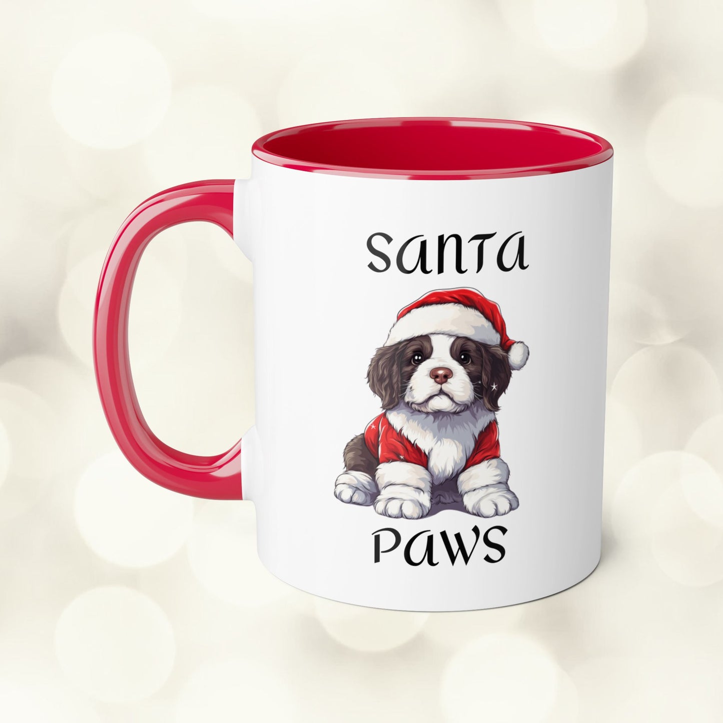 Christmas Santa Paws Mugs - St. Bernard