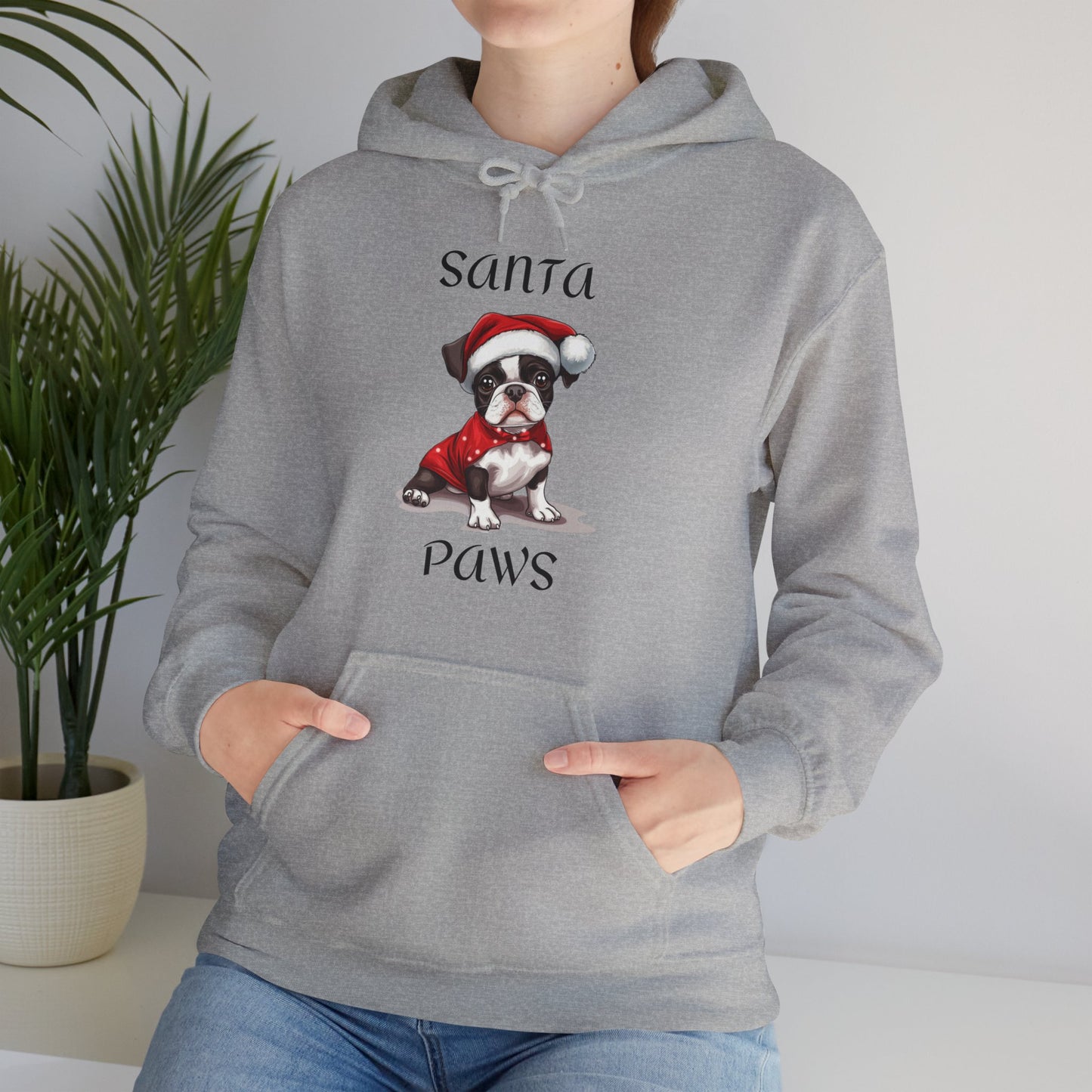 Santa Paws - Boston Terrier - Christmas Hoodie