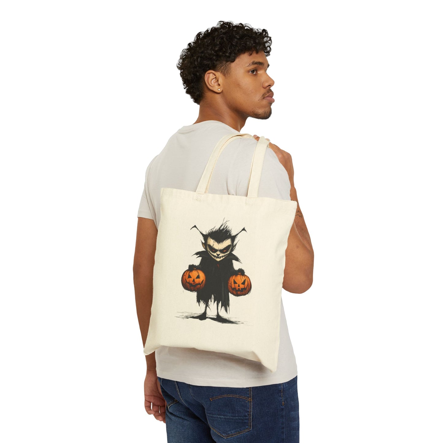 Cotton Canvas Tote Bag - Spooky Trick or Treat Bag!