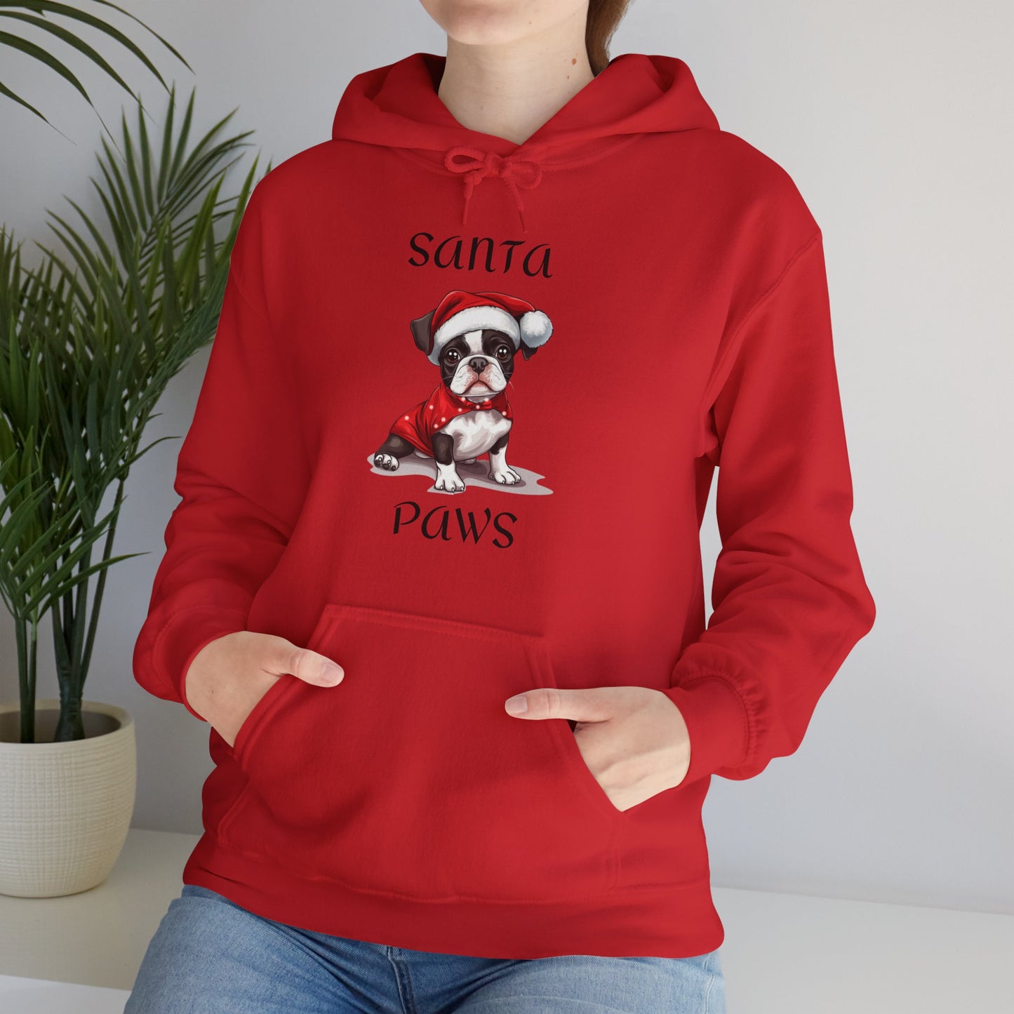 Santa Paws - Boston Terrier - Christmas Hoodie