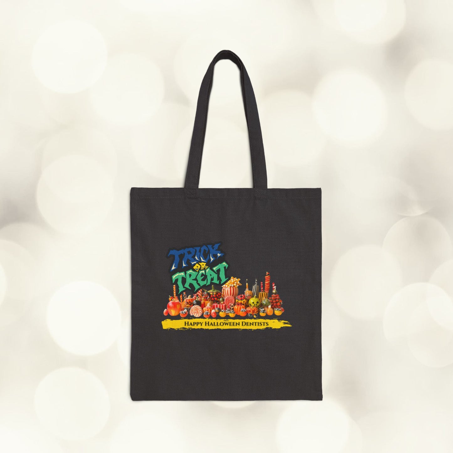 Funny Cotton Canvas Tote Bag - Trick or Treat Loot Bag!