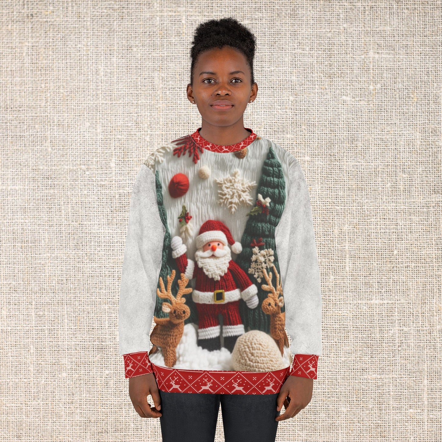 Knit Santa - All Over Print - Ugly Christmas Sweater