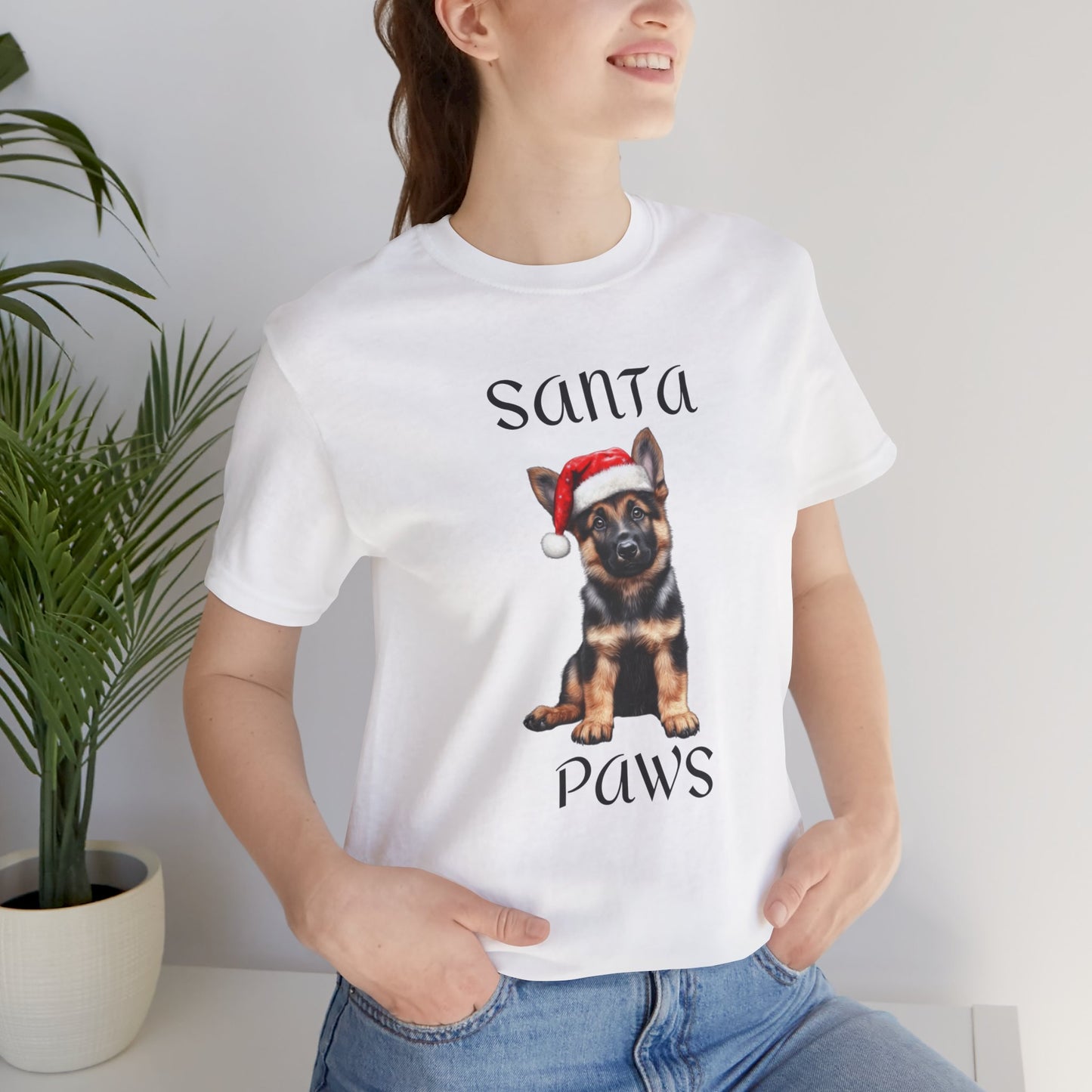 Santa Paws - German Shepherd - Christmas T-shirt