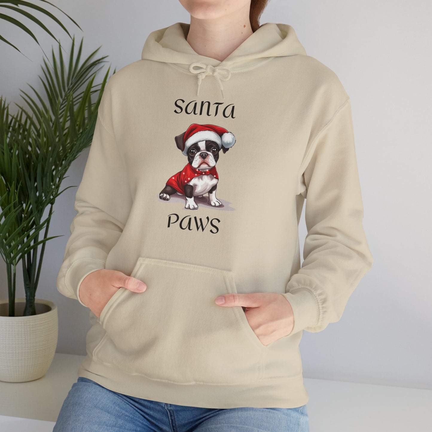 Santa Paws - Boston Terrier - Christmas Hoodie