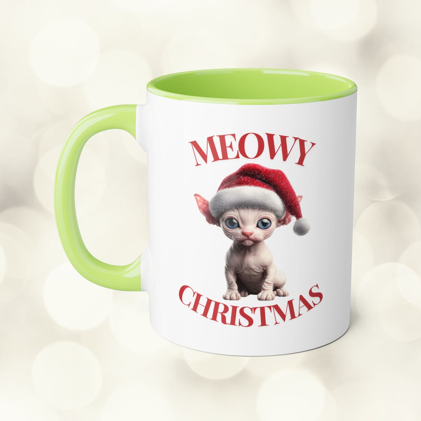 Christmas Cat Mugs - Meowy Christmas Sphynx