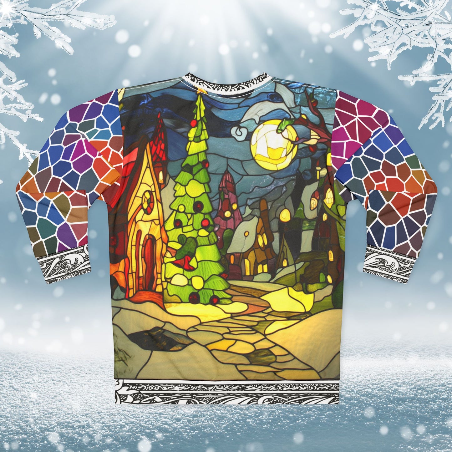 Grinchy Stained Glass - All Over Print - Ugly Christmas Sweater