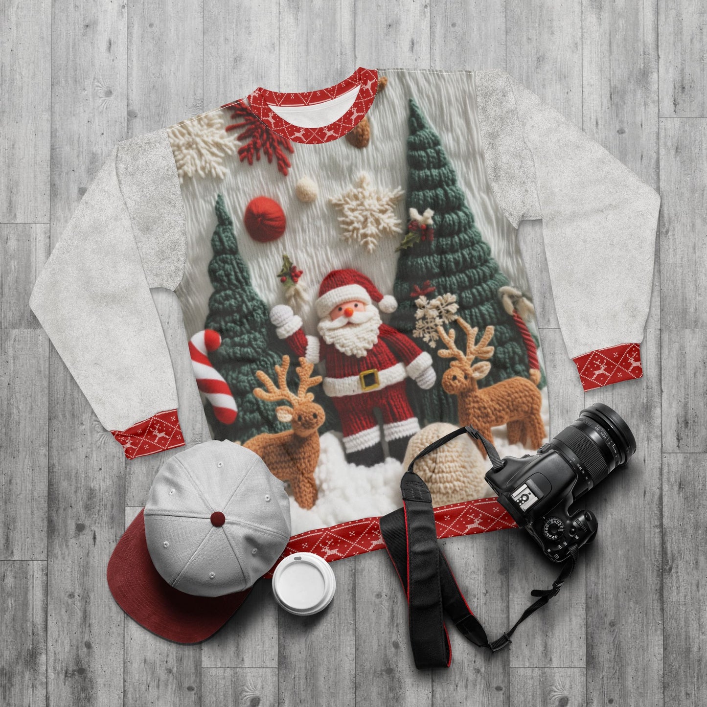 Knit Santa - All Over Print - Ugly Christmas Sweater