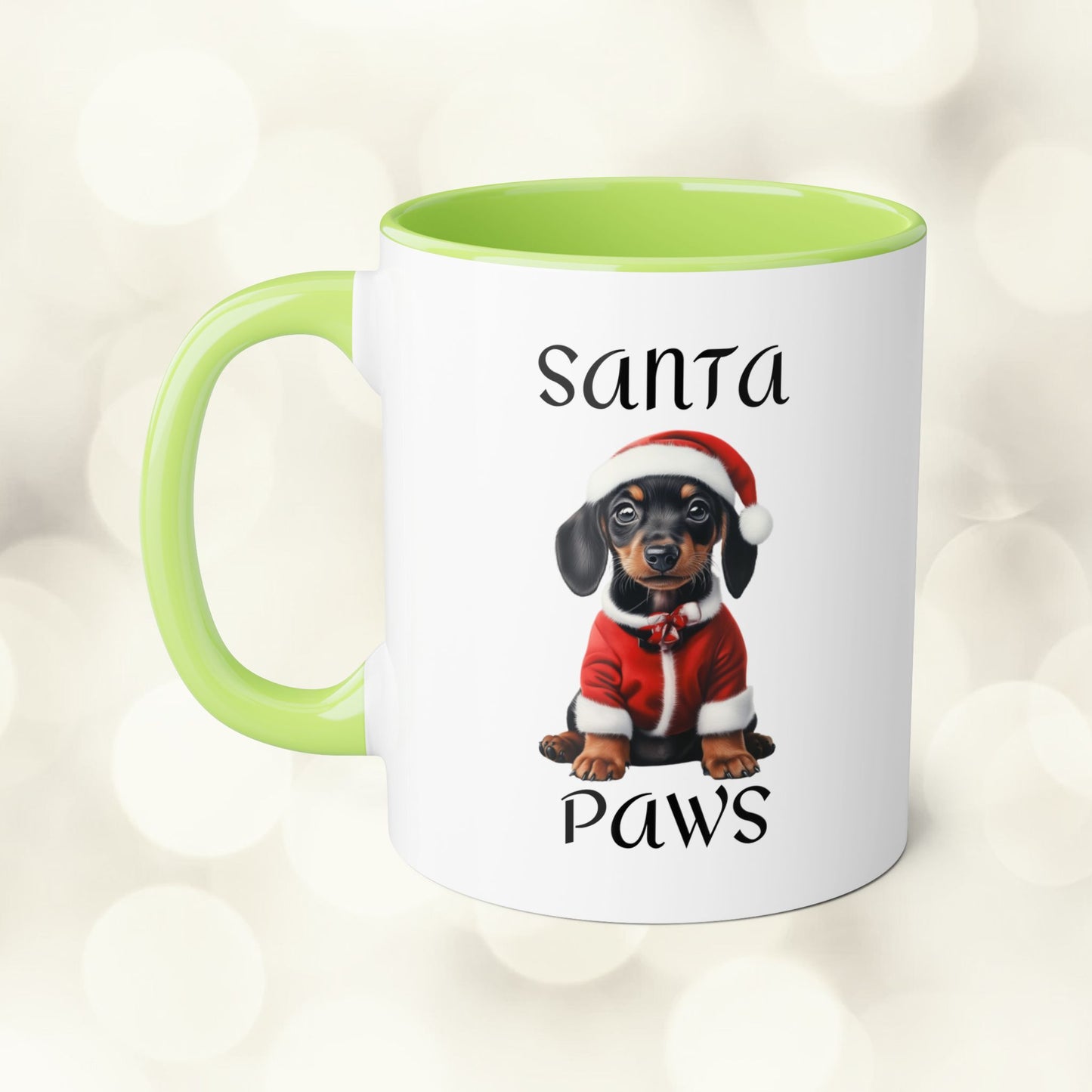 Christmas Santa Paws Mugs - Dachshund