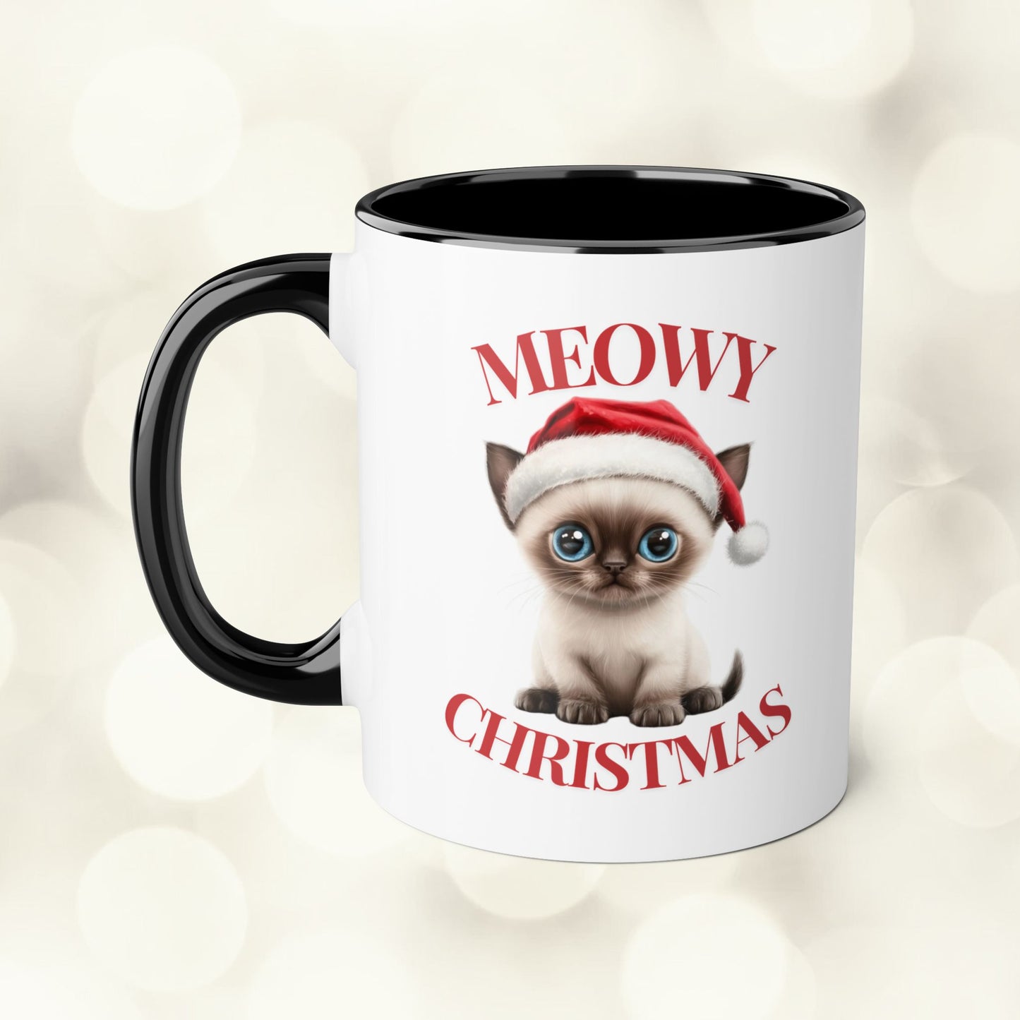 Christmas Cat Mugs - Meowy Christmas Siamese