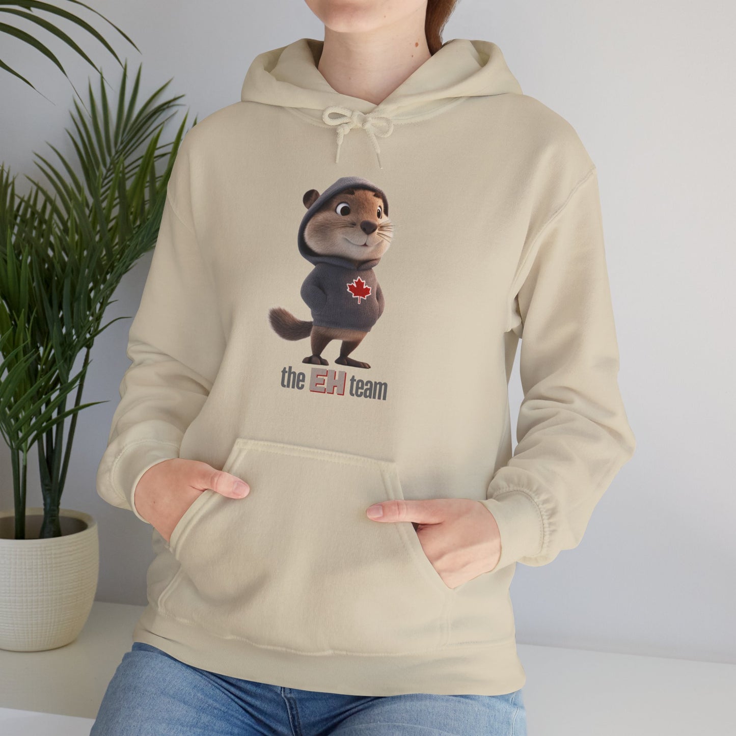 Hooded Sweatshirt - The 'Eh' Team Funny Canadian Beaver Design