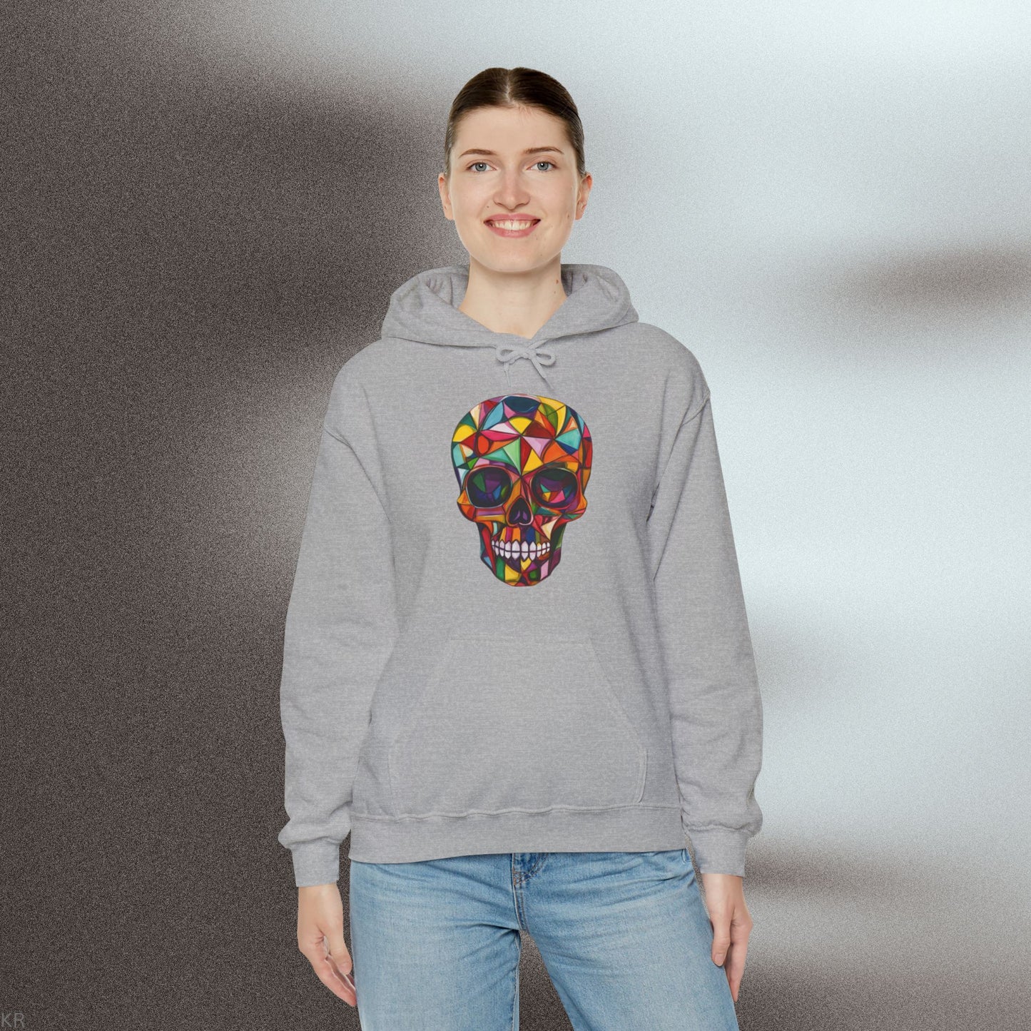 Cubism Art Sugar Skull Hoodie