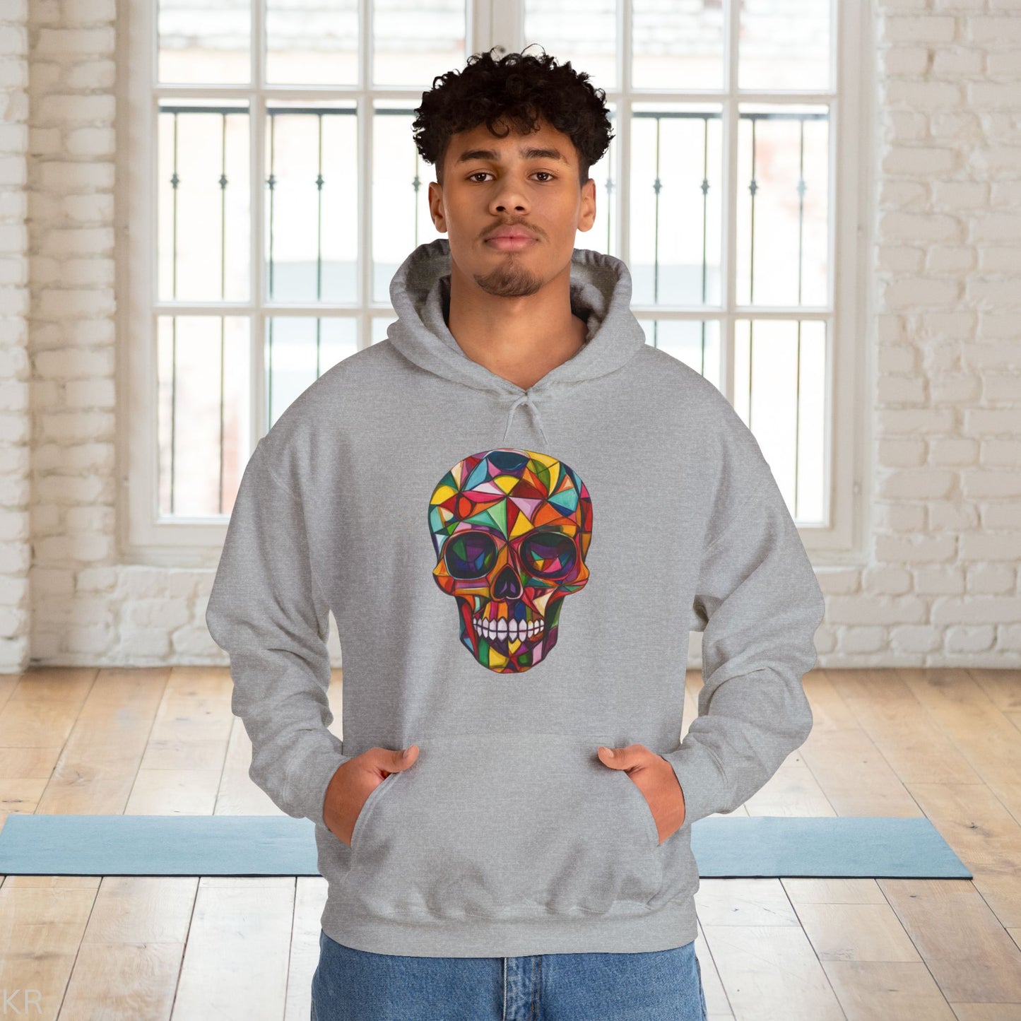 Cubism Art Sugar Skull Hoodie