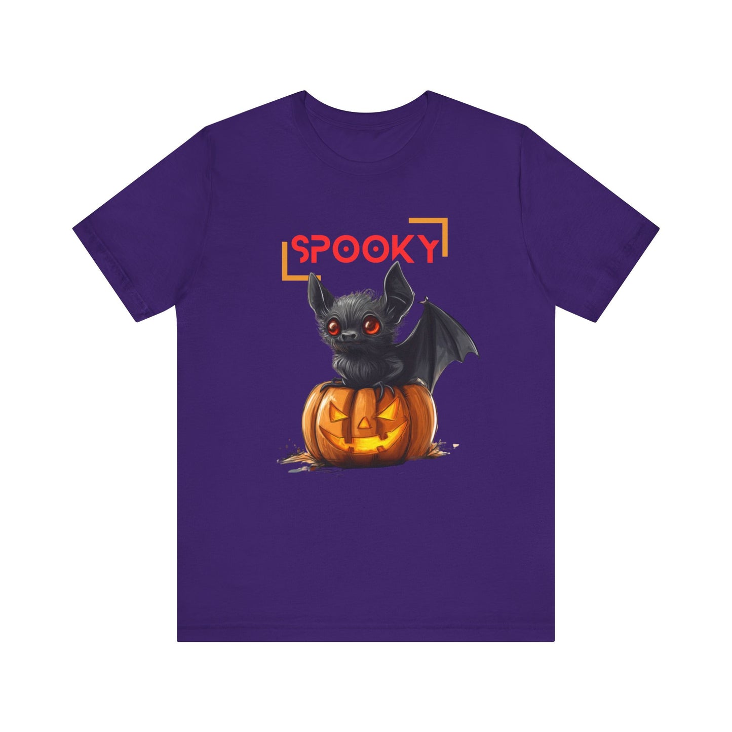 Look Fangtastic in this Spooky Bat and Pumpkin Halloween T-shirt!