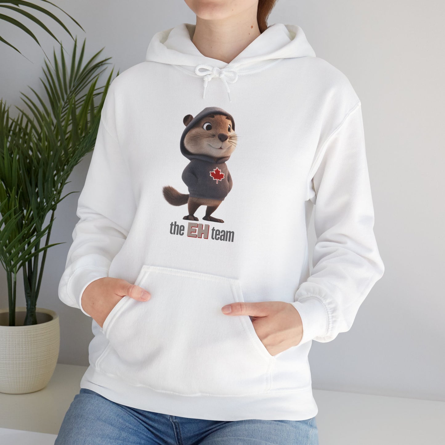 Hooded Sweatshirt - The 'Eh' Team Funny Canadian Beaver Design