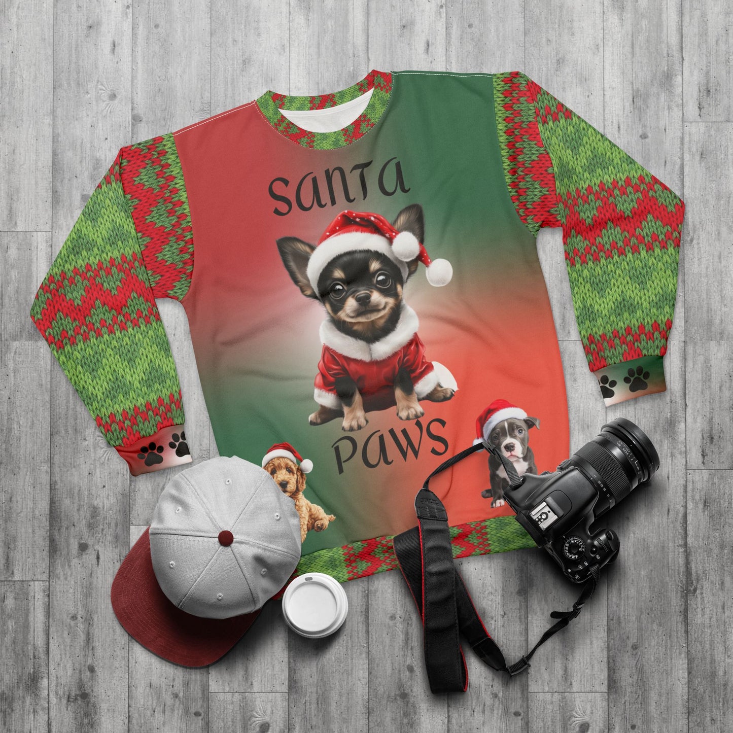 Santa Paws - All Over Print - Ugly Christmas Sweater