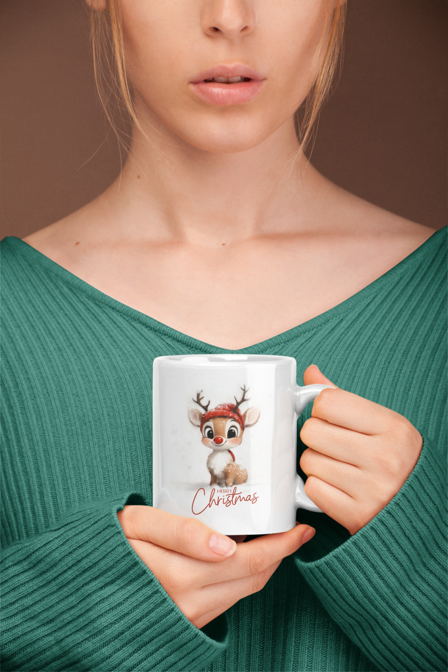 Christmas Baby Rudolph Ceramic Mug