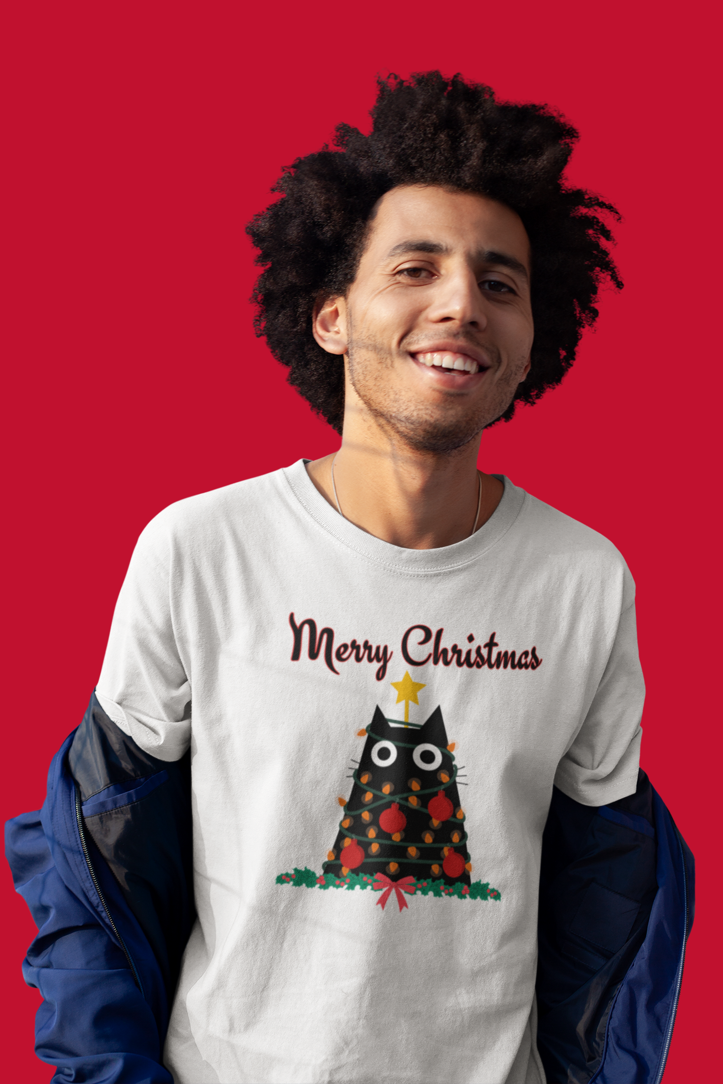 Christmas Tree Kitty - Christmas T-shirt