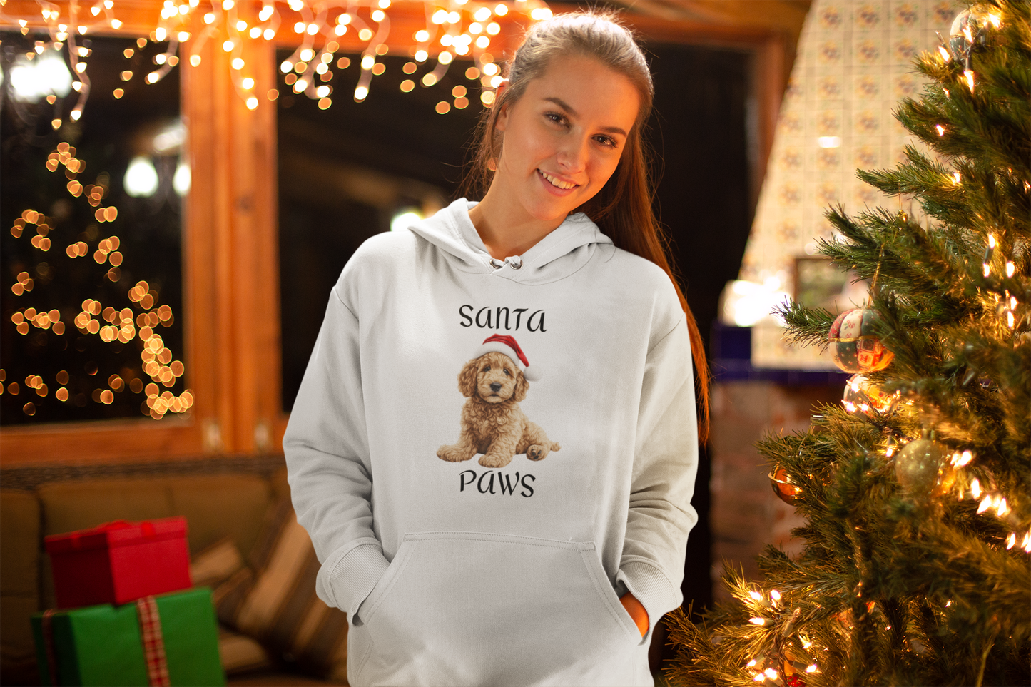 Santa Paws - Golden Doodle - Christmas Hoodie