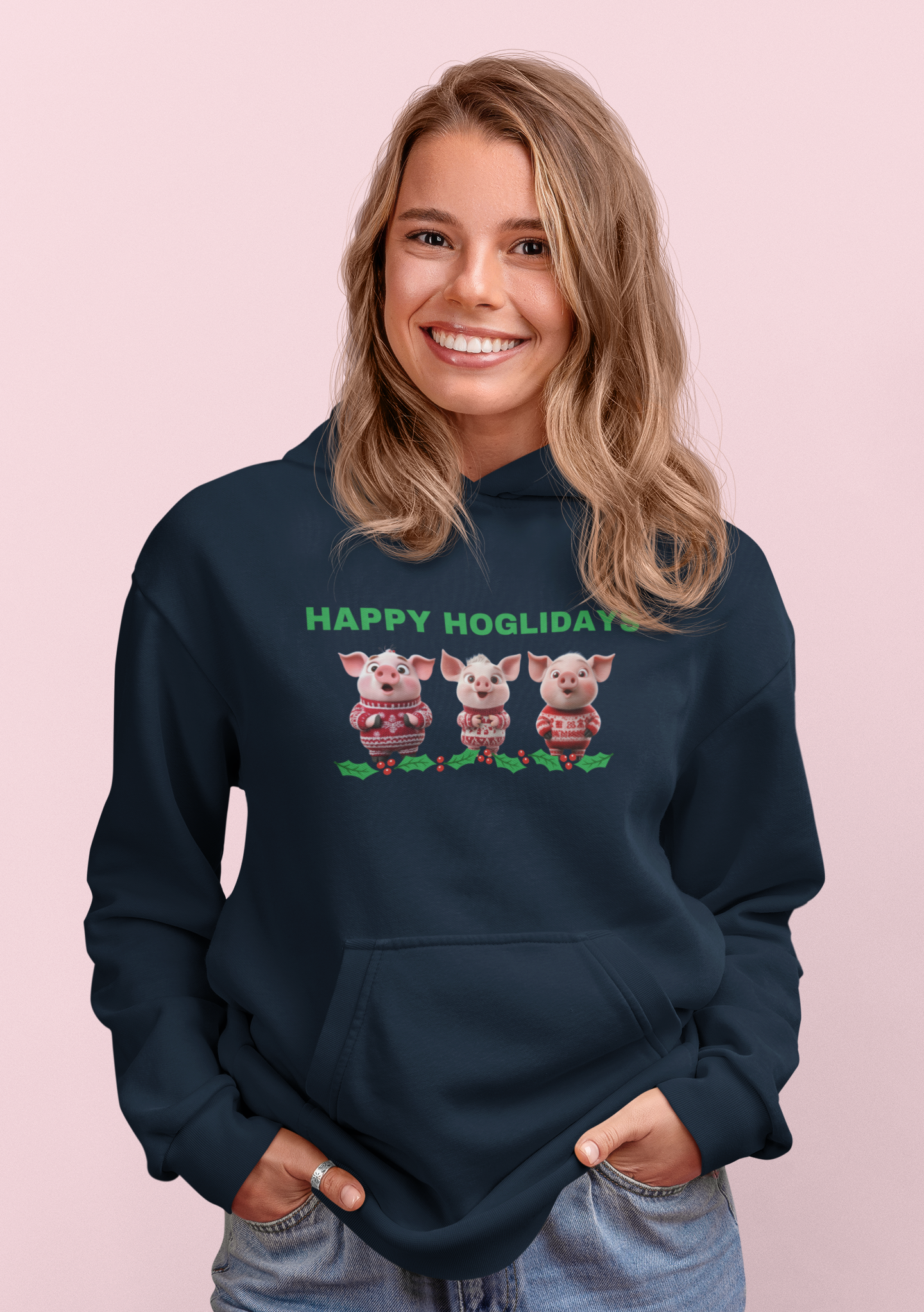 Happy Hog-lidays - Christmas Hoodie