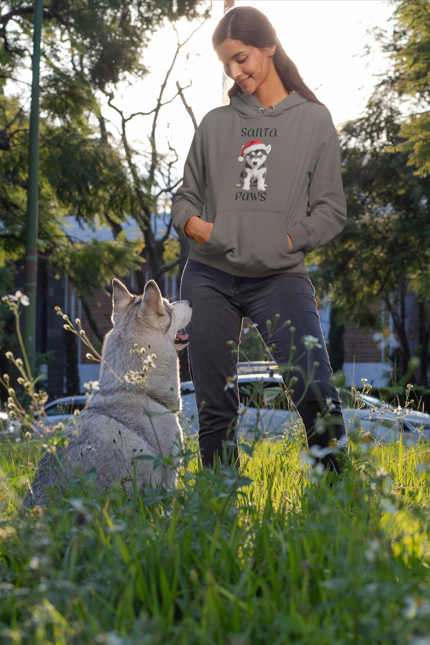 Santa Paws - Husky - Christmas Hoodie