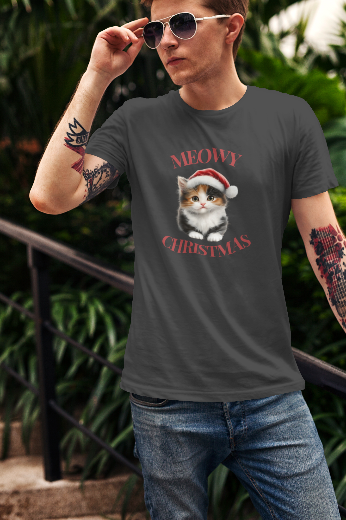 Meowy Christmas - Calico - Christmas T-shirt