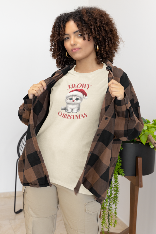 Meowy Christmas - Persian - Christmas T-shirt