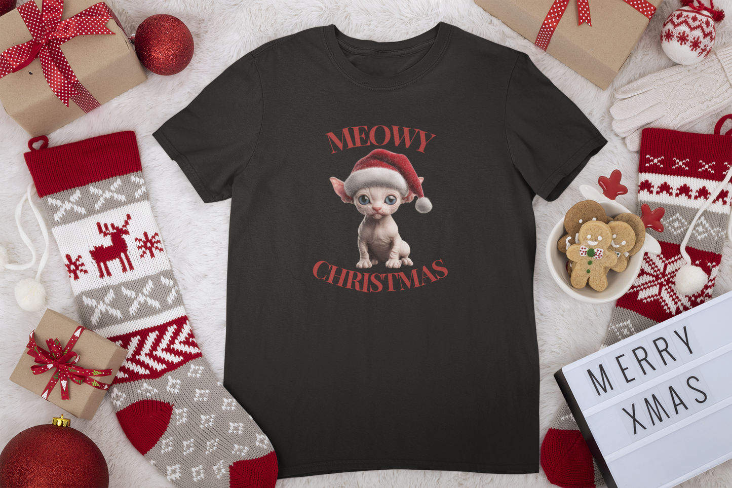 Meowy Christmas - Sphynx - Christmas T-shirt