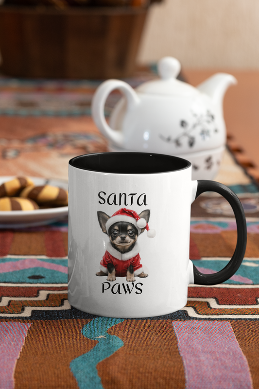 Christmas Santa Paws Mugs - Chihuahua