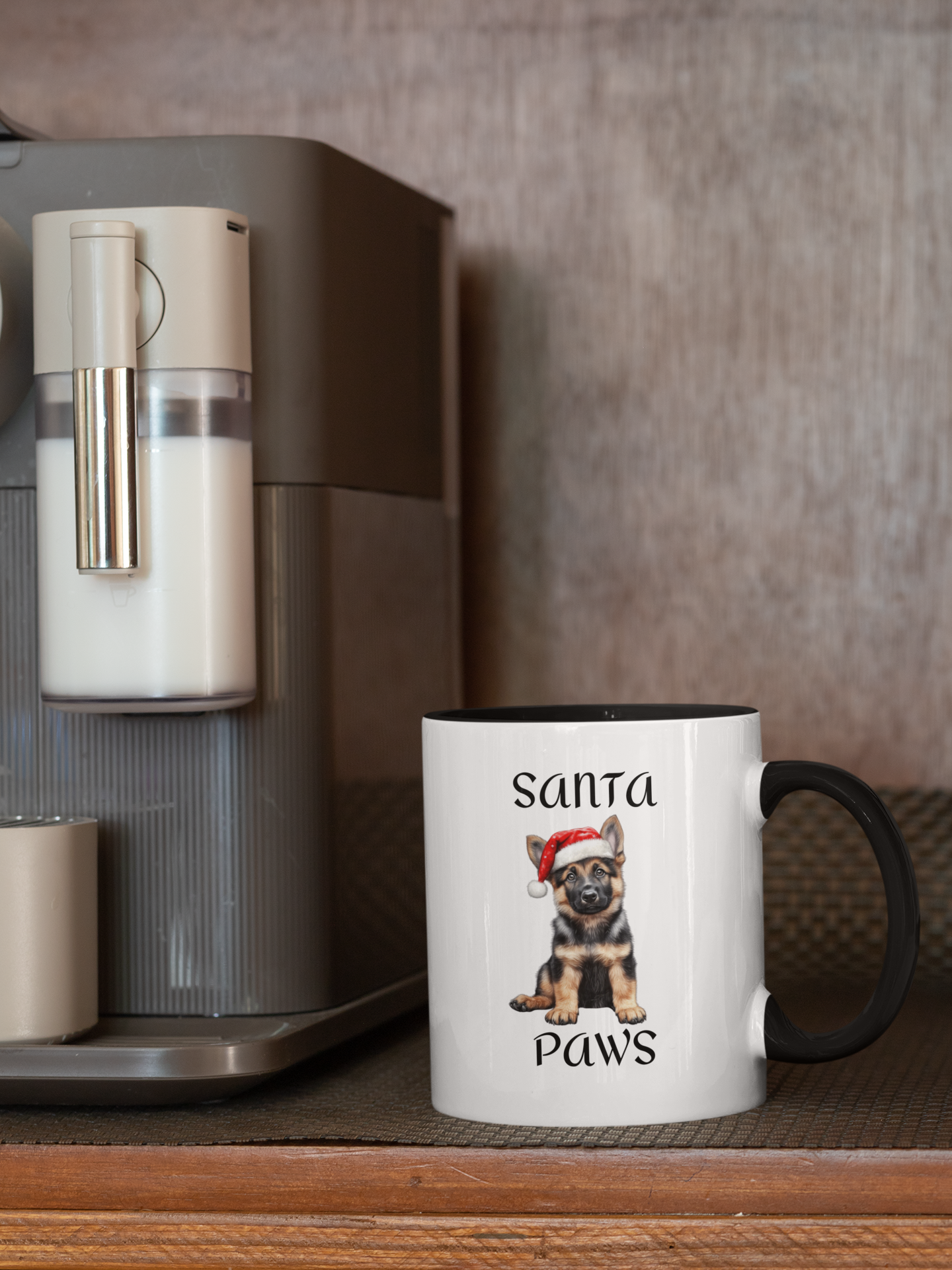 Christmas Santa Paws Mugs - German Shepherd