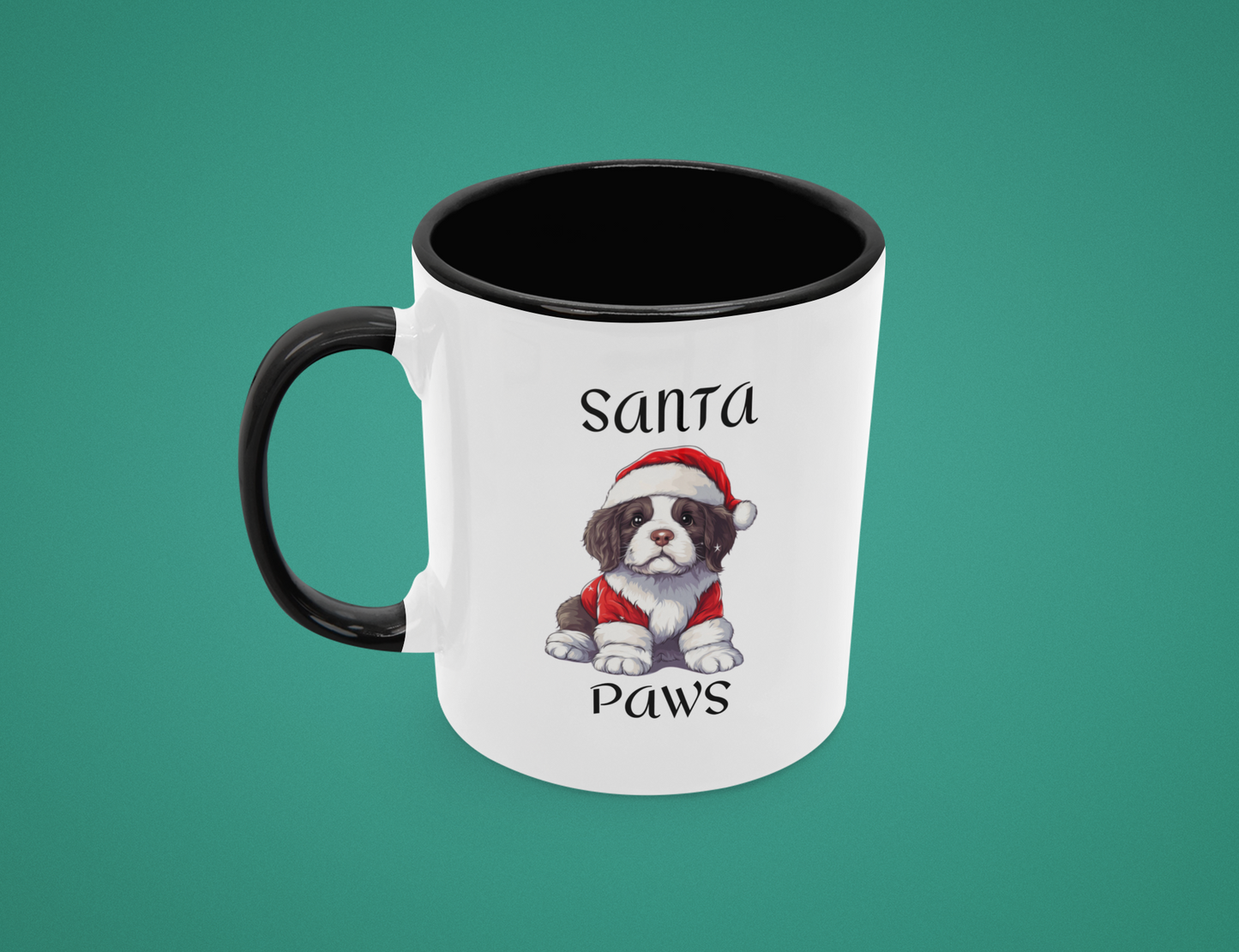 Christmas Santa Paws Mugs - St. Bernard