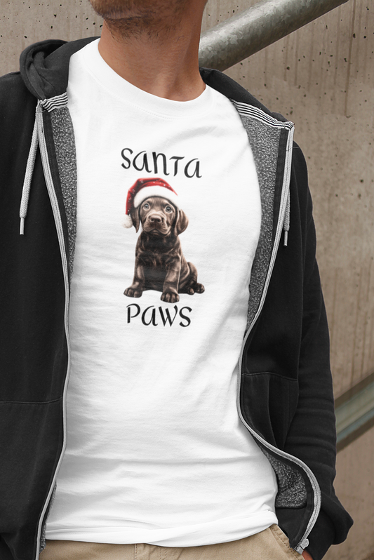 Santa Paws - Chocolate Lab - Christmas T-shirt