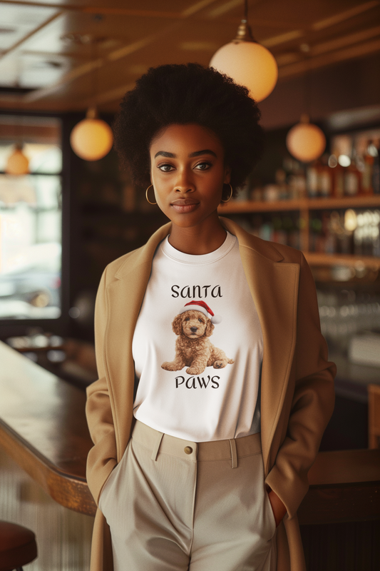 Santa Paws - Golden Doodle - Christmas T-shirt