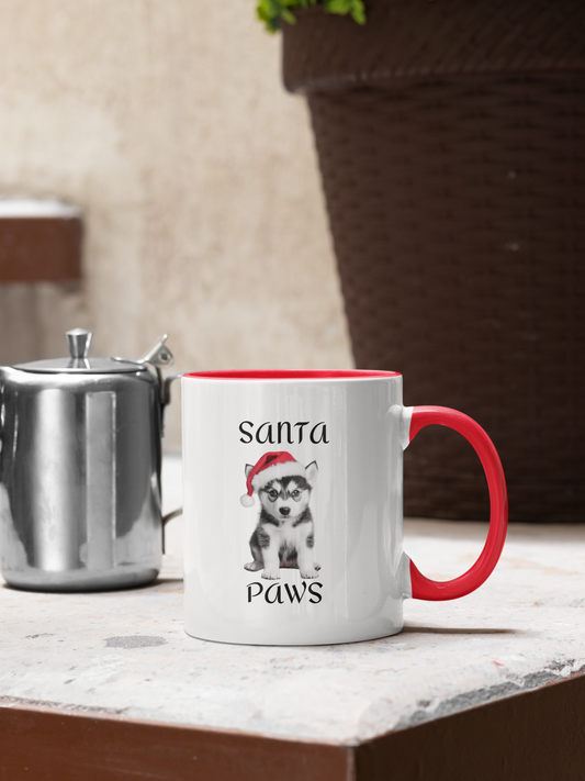 Christmas Santa Paws Mugs - Husky