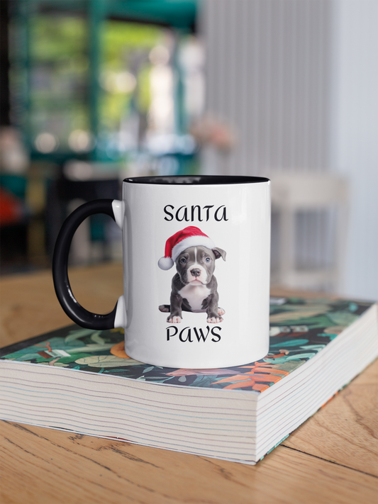 Christmas Santa Paws Mugs - Pit Bull