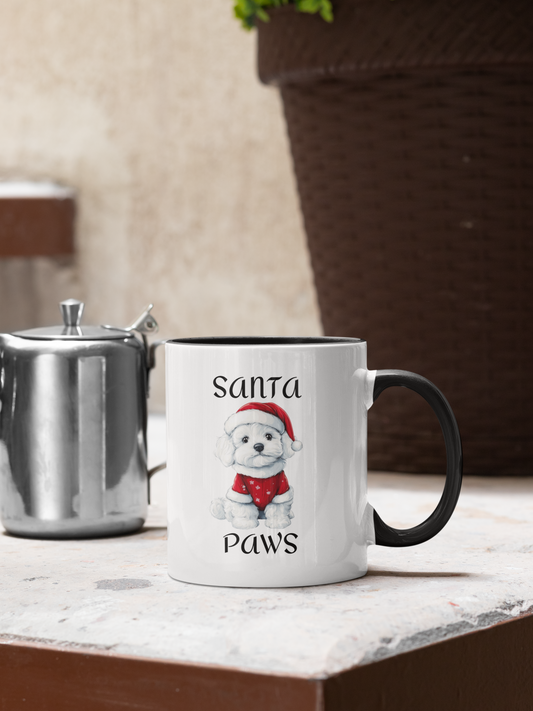 Christmas Santa Paws Mugs - Poodle