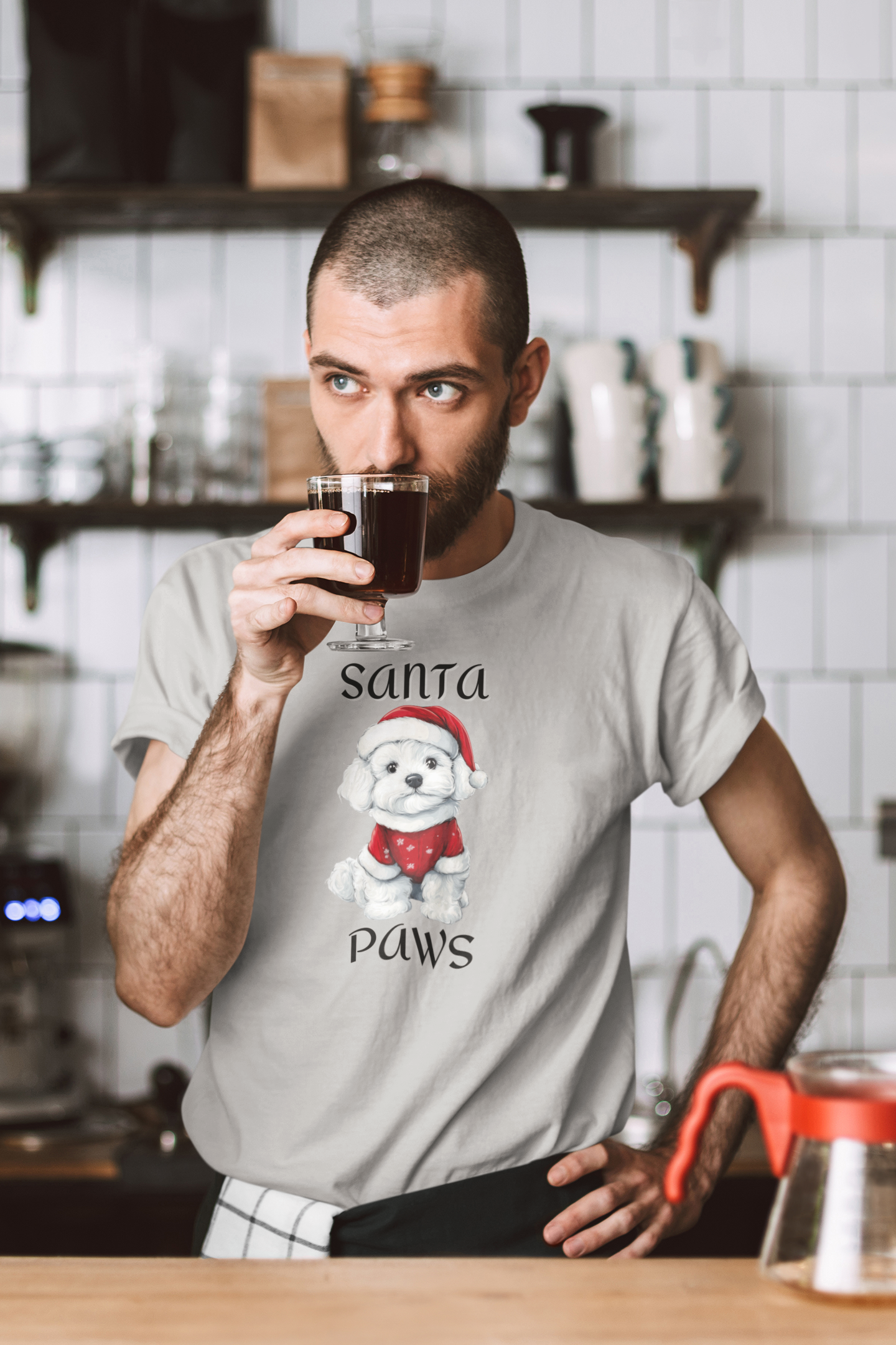 Santa Paws - Poodle - Christmas T-shirt