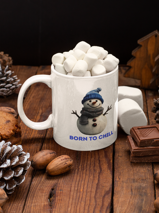 Holiday Snowman Mug - Born to Chill (Design B)