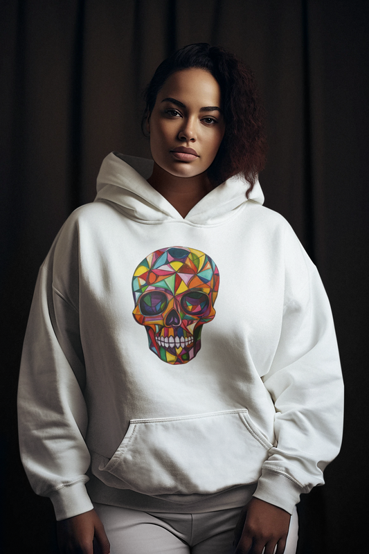 Cubism Art Sugar Skull Hoodie