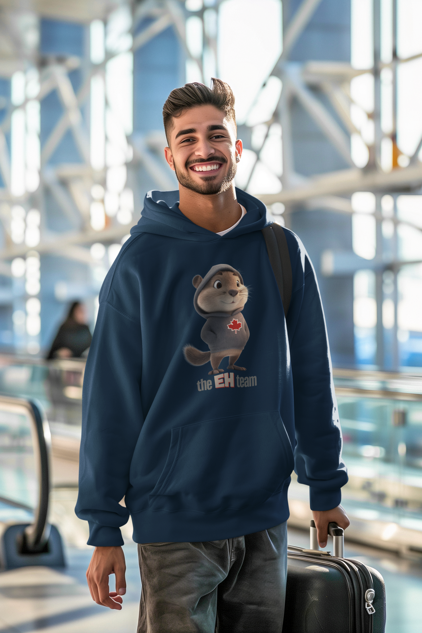 Hooded Sweatshirt - The 'Eh' Team Funny Canadian Beaver Design