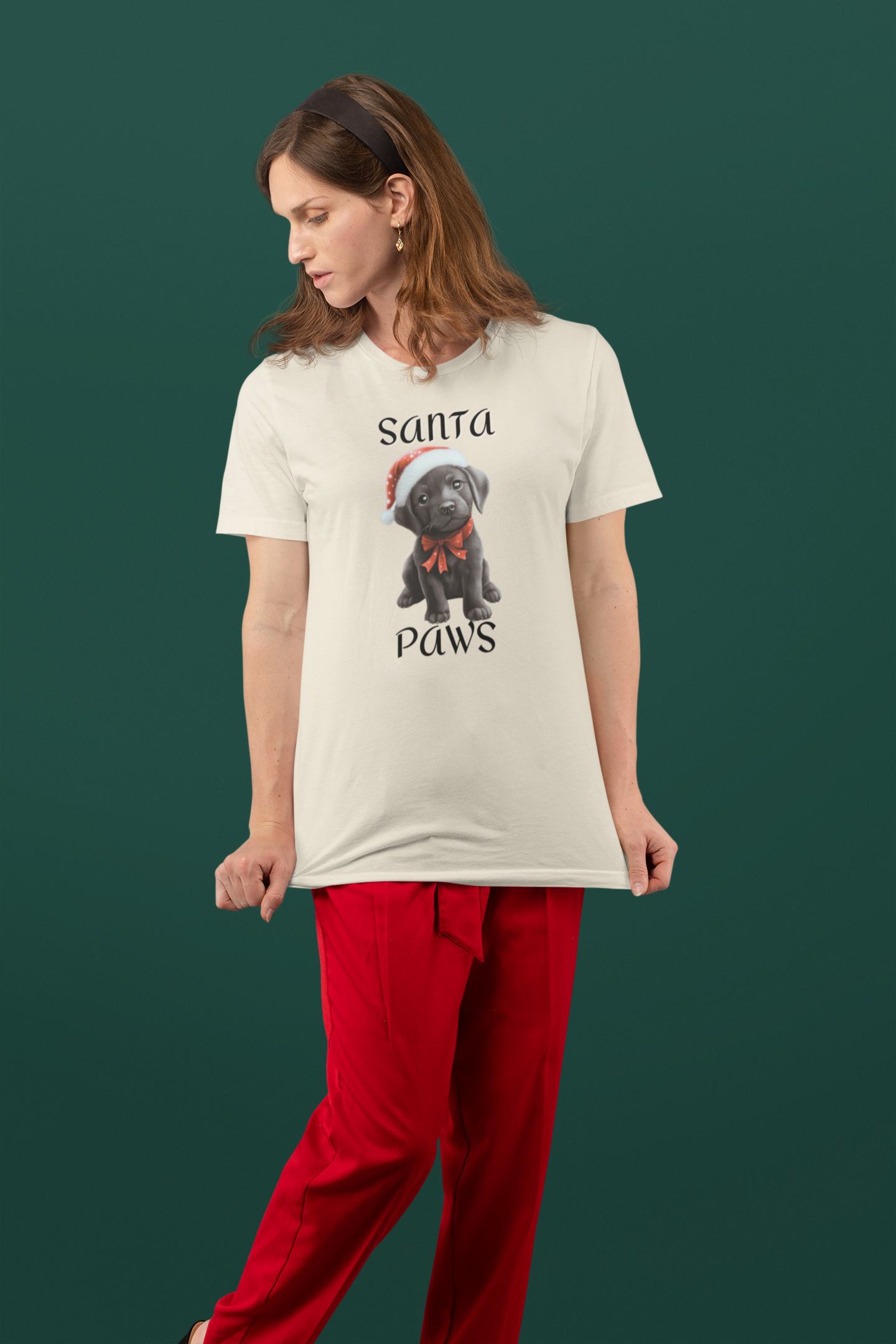 Santa Paws - Black Lab - Christmas T-shirt