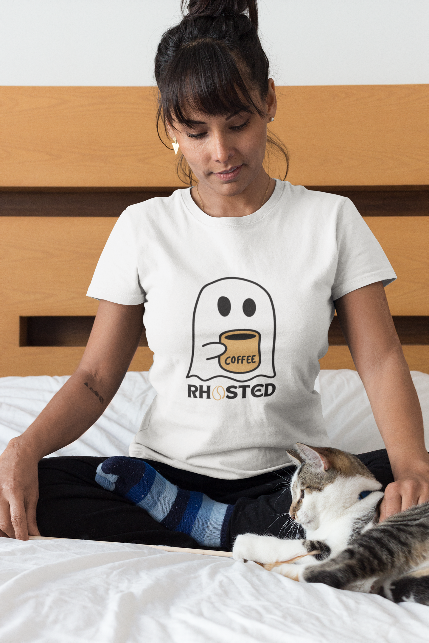 Rhosted! Coffee and ghosts...that's the spirit! T-shirt